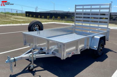 New Black Rhino 6 x 10 Aluminum Utility Trailer w/ Solid Sides, Spare Tire, Torsion Axle