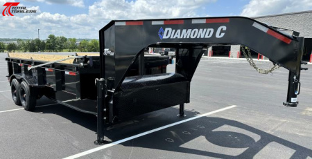 New Diamond C 16' Gooseneck Dump Trailer 18,000LB, Pacesetter, 7GA, Hydraulic Jack, 17.5  Tires