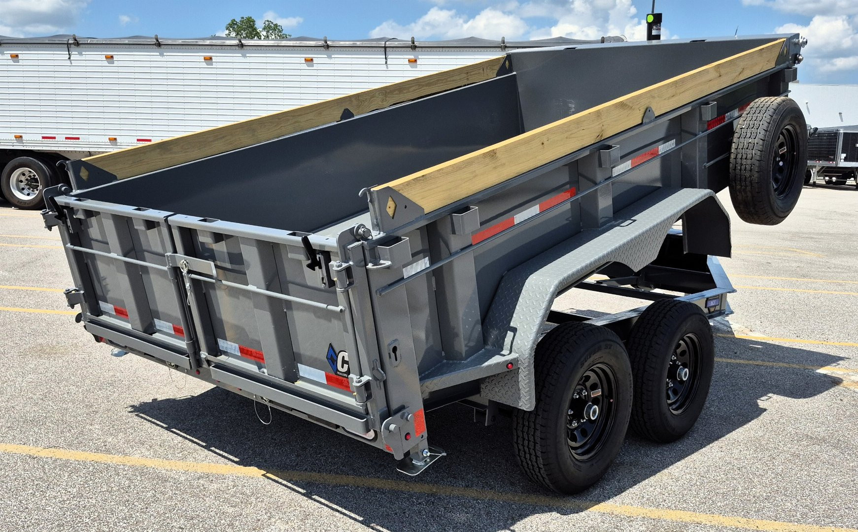 New Diamond C 6.5' x 12' Dump Trailer 9,890LB, 24" Sides, Spare Tire
