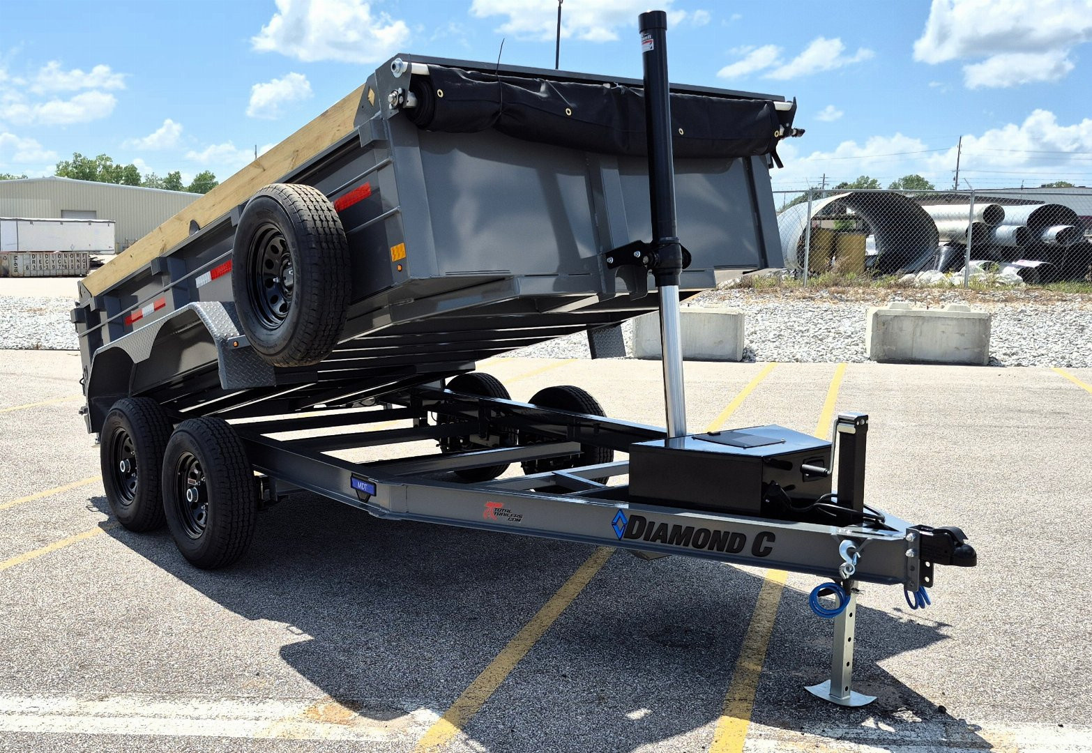 New Diamond C 6.5' x 12' Dump Trailer 9,890LB, 24" Sides, Spare Tire