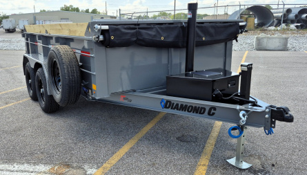 New Diamond C 6.5' x 12' Dump Trailer 9,890LB, 24  Sides, Spare Tire