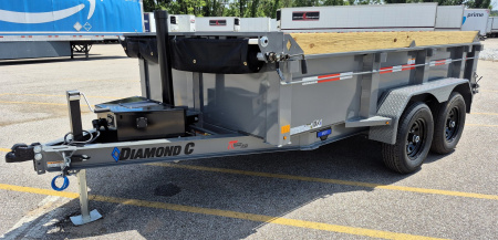 New Diamond C 6.5' x 12' Dump Trailer 9,890LB, 24" Sides, Spare Tire