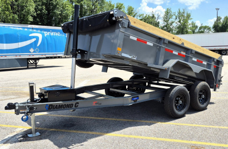 New Diamond C 6.5' x 12' Dump Trailer 9,890LB, 24" Sides, Spare Tire