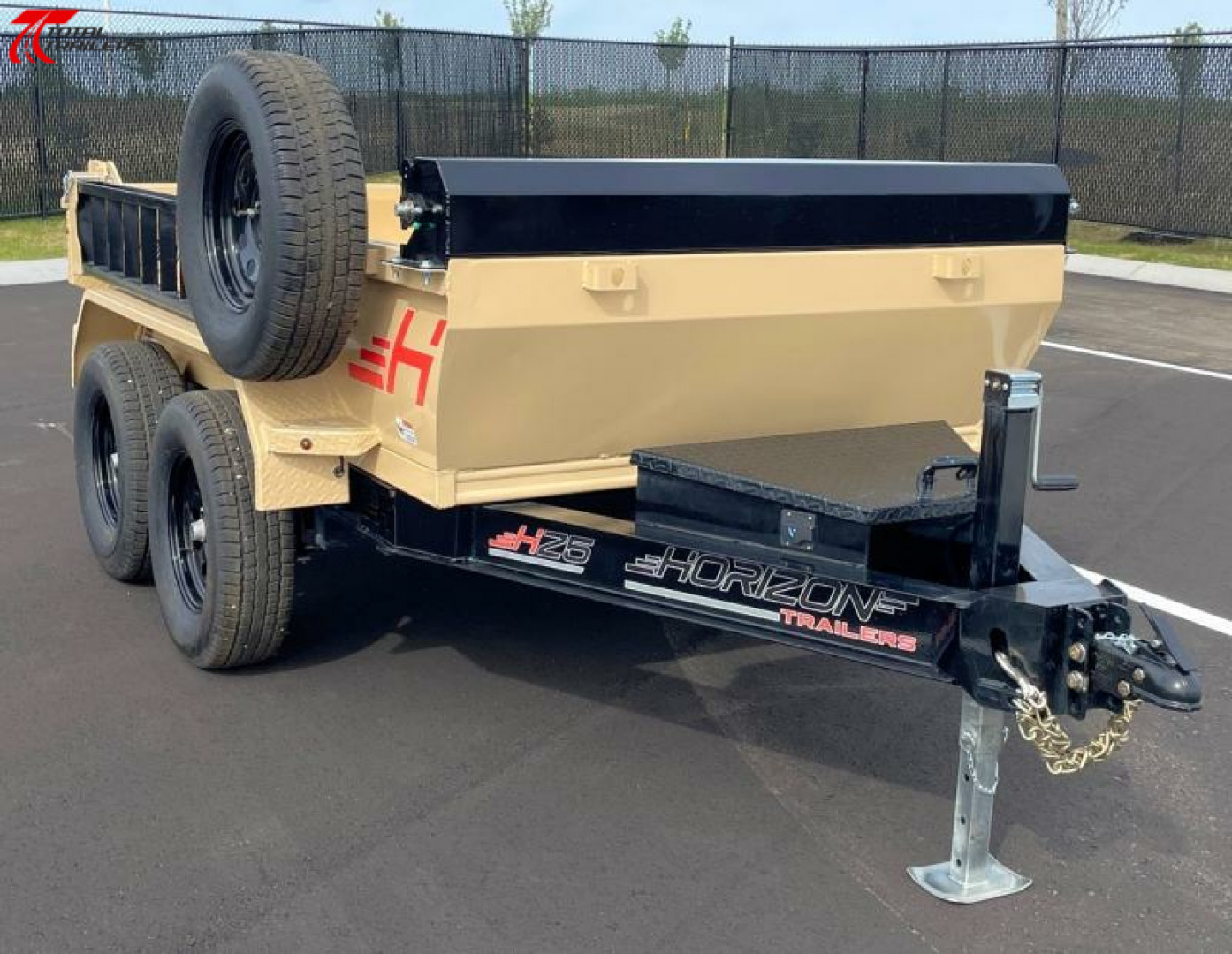 New Horizon Trailers 10' Dump Trailer 7630LB, 18" Sides, Tarp, Ramps, Spare Tire