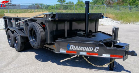 New Diamond C LPT-208 14' Dump Trailer, 18,000LB 7GA Body, Hydraulic Jack, 17.5  Tires