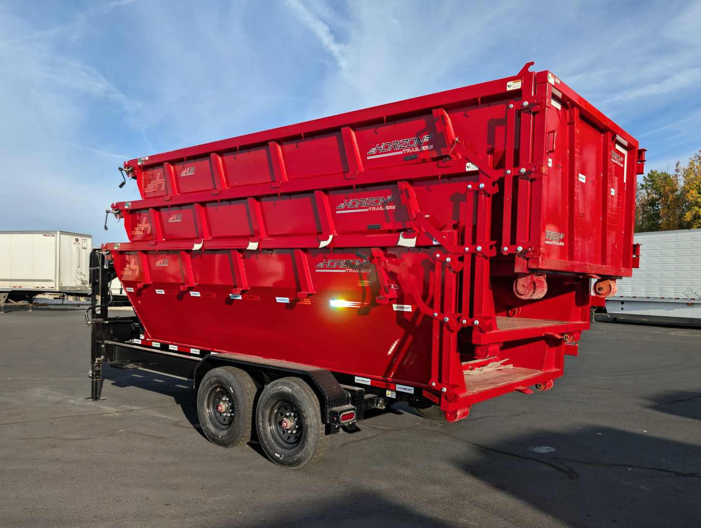 New Horizon Trailers 16' Roll Off Dump Trailer 17,920LB w/ 3Bins, Spare Tire