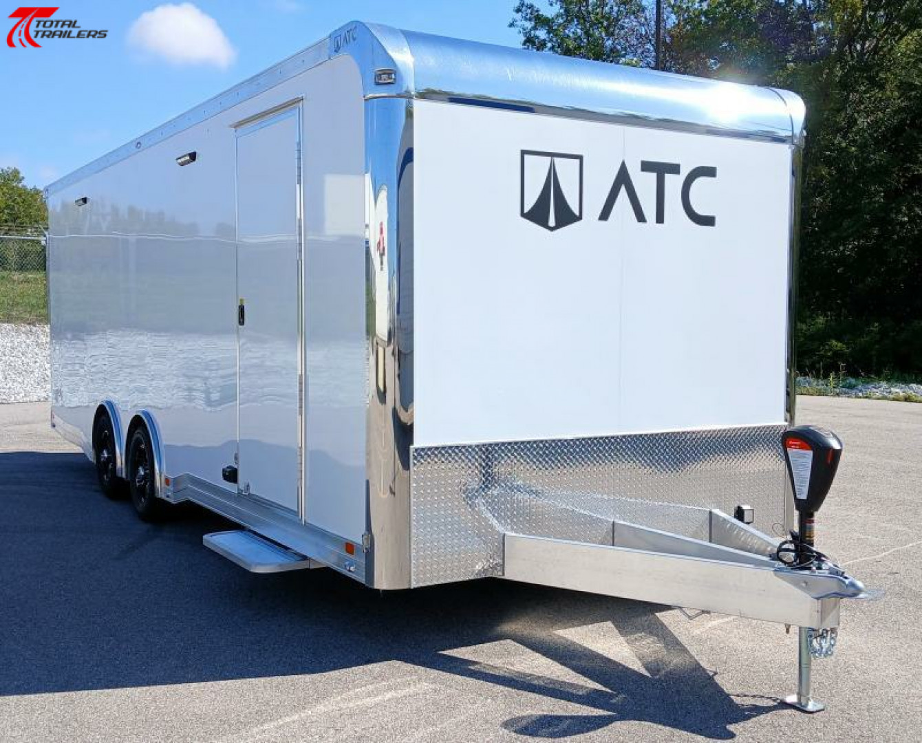 New ATC 8.5 x 24 Aluminum Car / Racing Trailer, Escape Door, Extended Tongue, Cabinets
