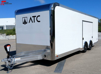 New ATC 8.5 x 24 Aluminum Car / Racing Trailer, Escape Door, Extended Tongue, Cabinets