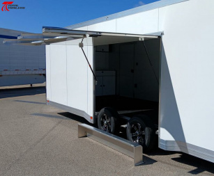 New ATC 8.5 x 24 Aluminum Car / Racing Trailer, Escape Door, Extended Tongue, Cabinets