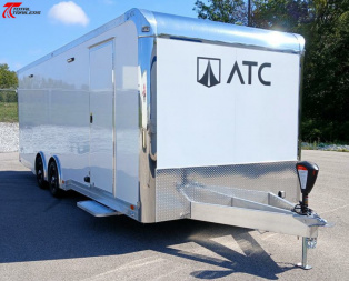 New ATC 8.5 x 24 Aluminum Car / Racing Trailer, Escape Door, Extended Tongue, Cabinets