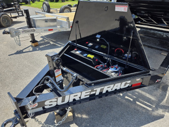 New 7 x 16 Sure-Trac *PRO SERIES* Telescopic Dump Trailer, 15.4k GVWR ** 7 ga. Floor, Ext. Tongue, Tarp, Stab. Jacks, Batt Charger, Pintle Ring