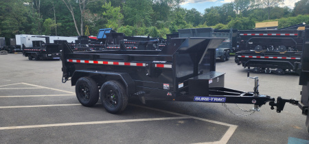 New 6 x 10 Sure-Trac Low-Pro Single Ram Dump Trailer 7k **w/Ramps & Stab Jacks