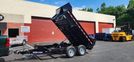 New 6 x 10 Sure-Trac Low-Pro Single Ram Dump Trailer 7k **w/Ramps & Stab Jacks