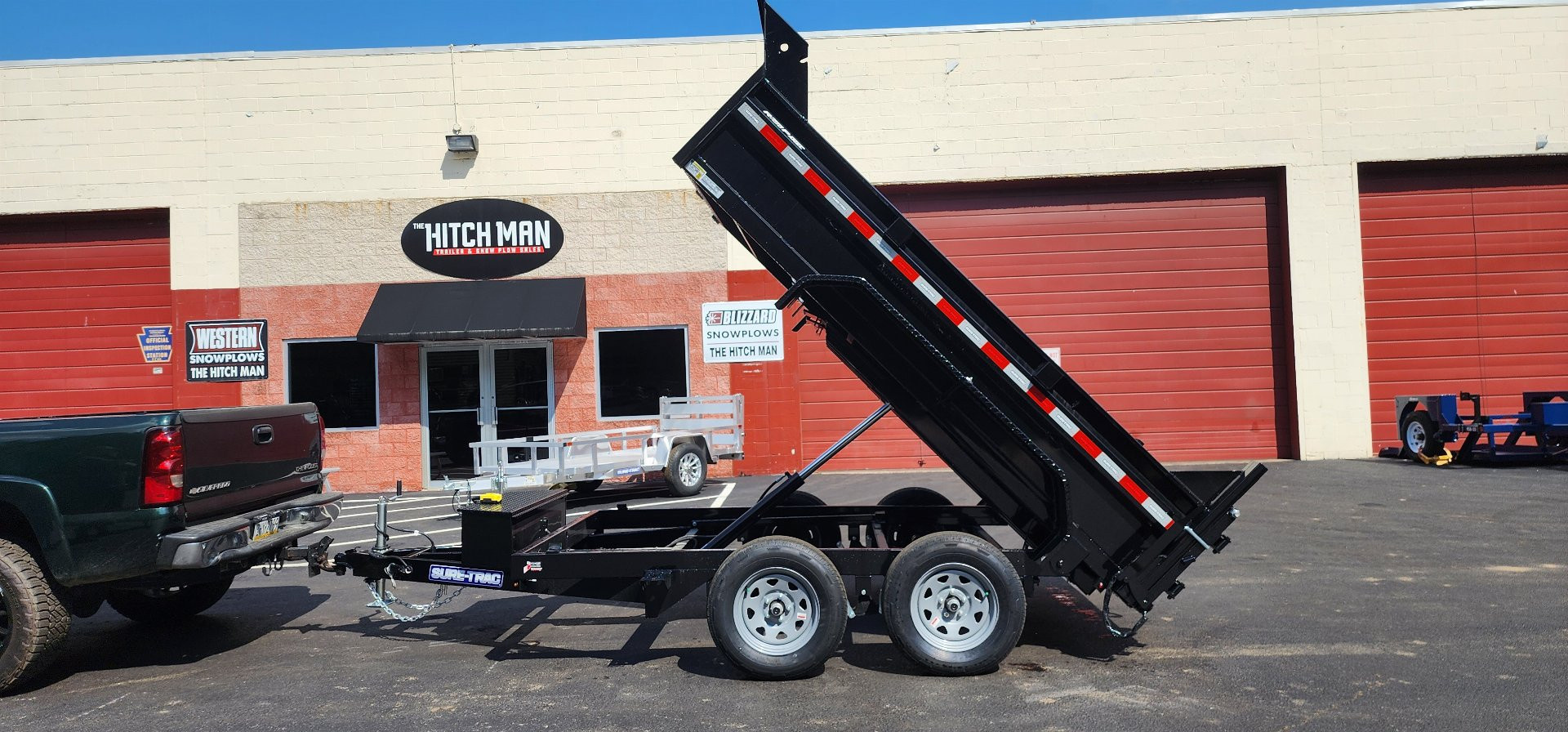 New 6 x 10 Sure-Trac Low-Pro Single Ram Dump Trailer 7k **w/Ramps & Stab Jacks