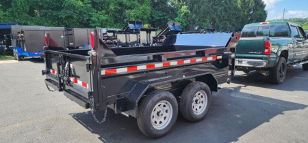 New 6 x 10 Sure-Trac Low-Pro Single Ram Dump Trailer 7k **w/Ramps & Stab Jacks