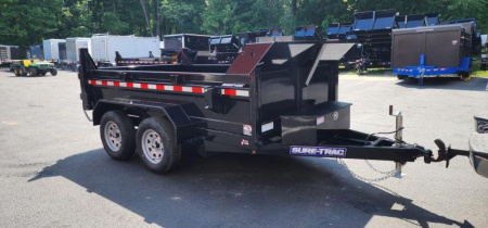 New 6 x 10 Sure-Trac Low-Pro Single Ram Dump Trailer 7k **w/Ramps & Stab Jacks
