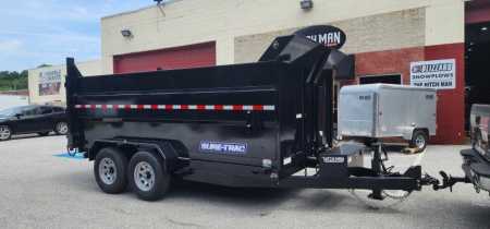 New 7 x 14 Sure-Trac HD Telescopic Dump Trailer 4ft High Sides 14k