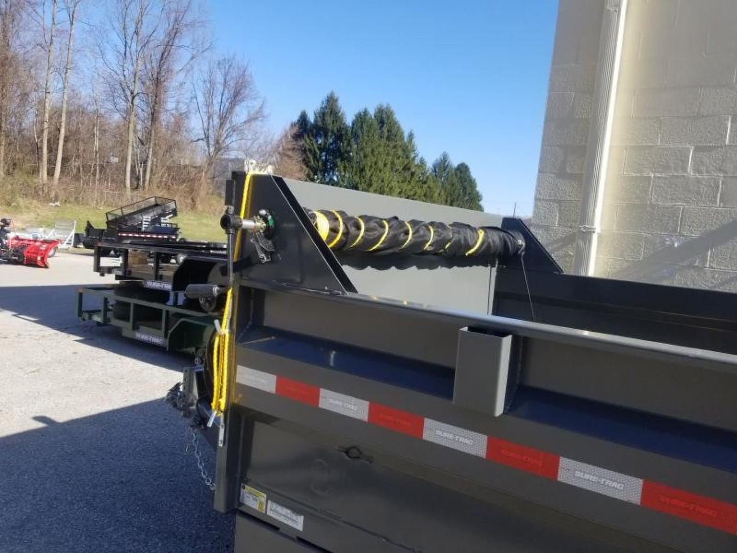 New 7 x 14 Sure-Trac Low-Pro Telescopic Dump Trailer 14k**Gray w/Hydraulic Jack