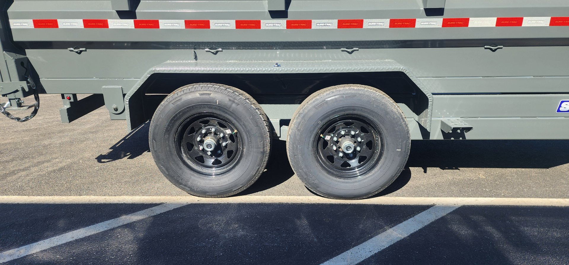 New 7 x 14 Sure-Trac Low-Pro Telescopic Dump Trailer 14k**Gray w/Hydraulic Jack