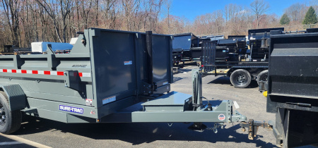 New 7 x 14 Sure-Trac Low-Pro Telescopic Dump Trailer 14k**Gray w/Hydraulic Jack