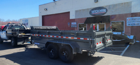New 7 x 14 Sure-Trac Low-Pro Telescopic Dump Trailer 14k**Gray w/Hydraulic Jack