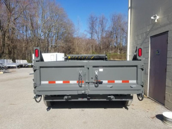 New 7 x 14 Sure-Trac Low-Pro Telescopic Dump Trailer 14k**Gray w/Hydraulic Jack