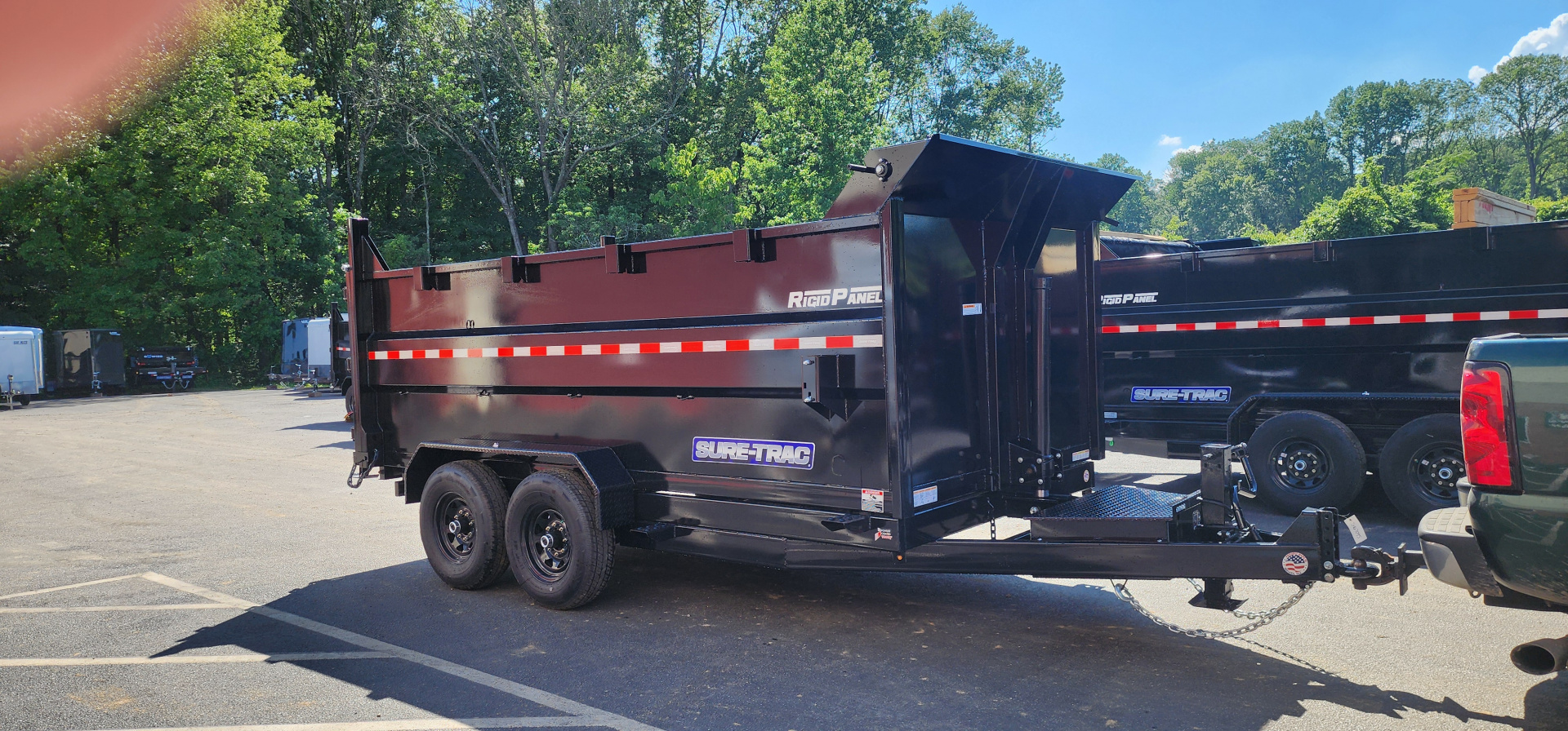 New 7 x 14 Sure-Trac Low-Pro Telescopic Dump Trailer 4ft High Sides 14k