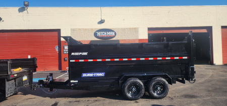 New 7 x 14 Sure-Trac Low-Pro Telescopic Dump Trailer 4ft High Sides 14k