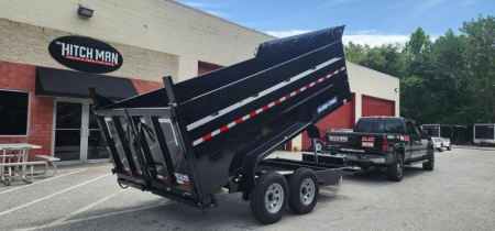 New 7 x 14 Sure-Trac HD Telescopic Dump Trailer 4ft High Sides 14k