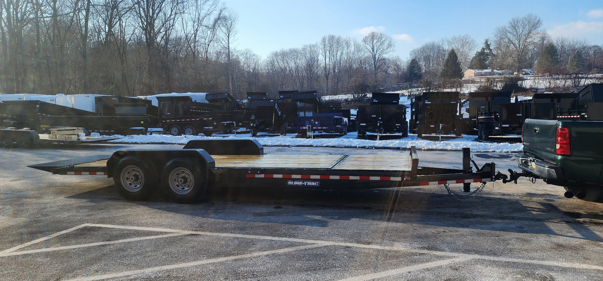 New 7 x 18+4  Sure-Trac Tilt Bed Equipment Trailer  14k