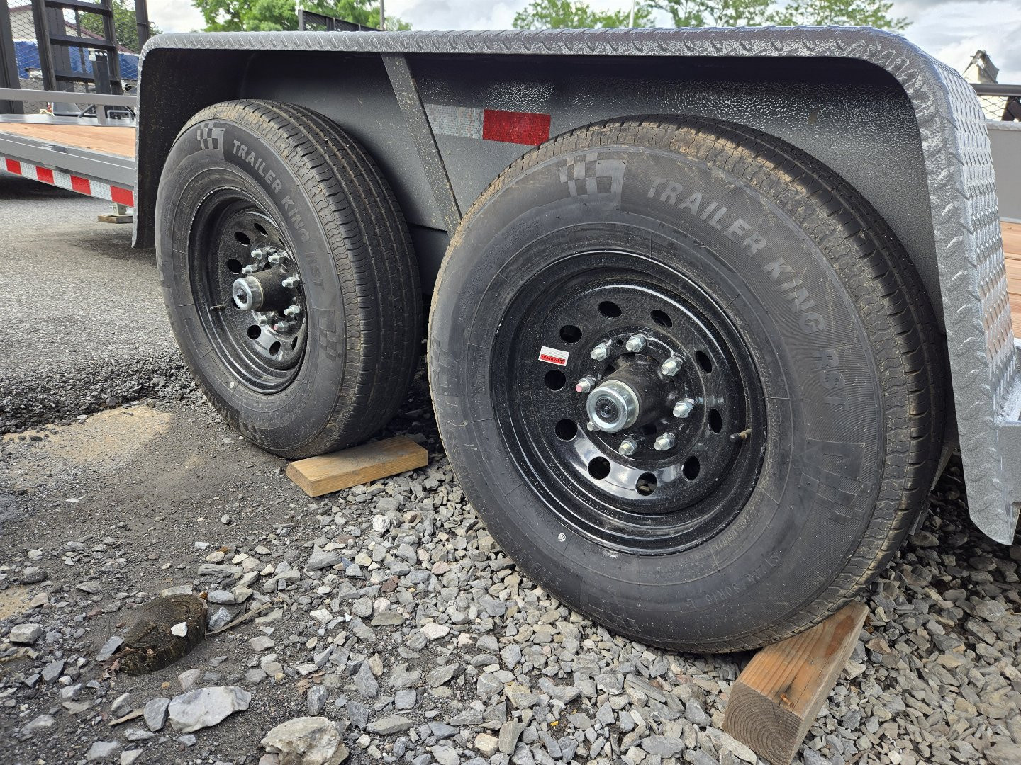 New 7 x 18 B-Wise EH18-12 Low Profile Implement Equipment Trailer, 12K GVWR **Hammertone Gray w/Adj. Coupler, 5' Spring Assist Ramps