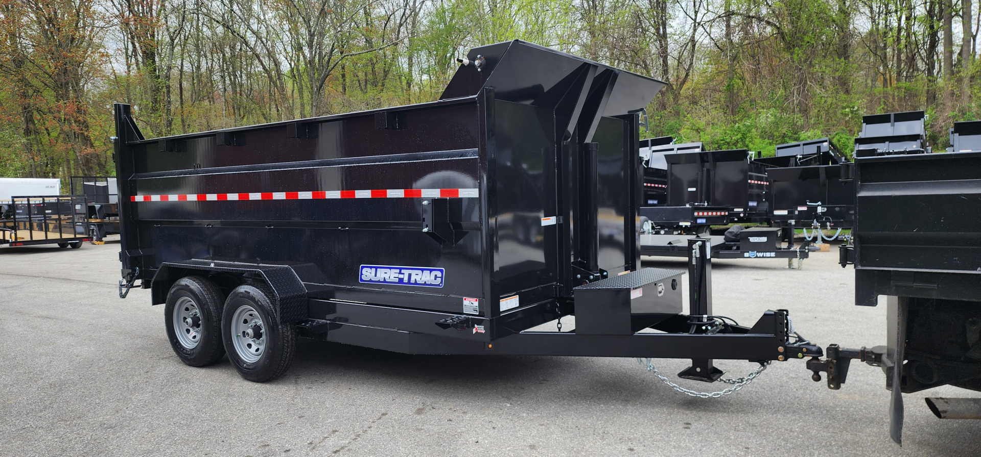 New 7 x 14 Sure-Trac HD Telescopic 4ft High Sides Dump Trailer 14k w/ Hydraulic Jack