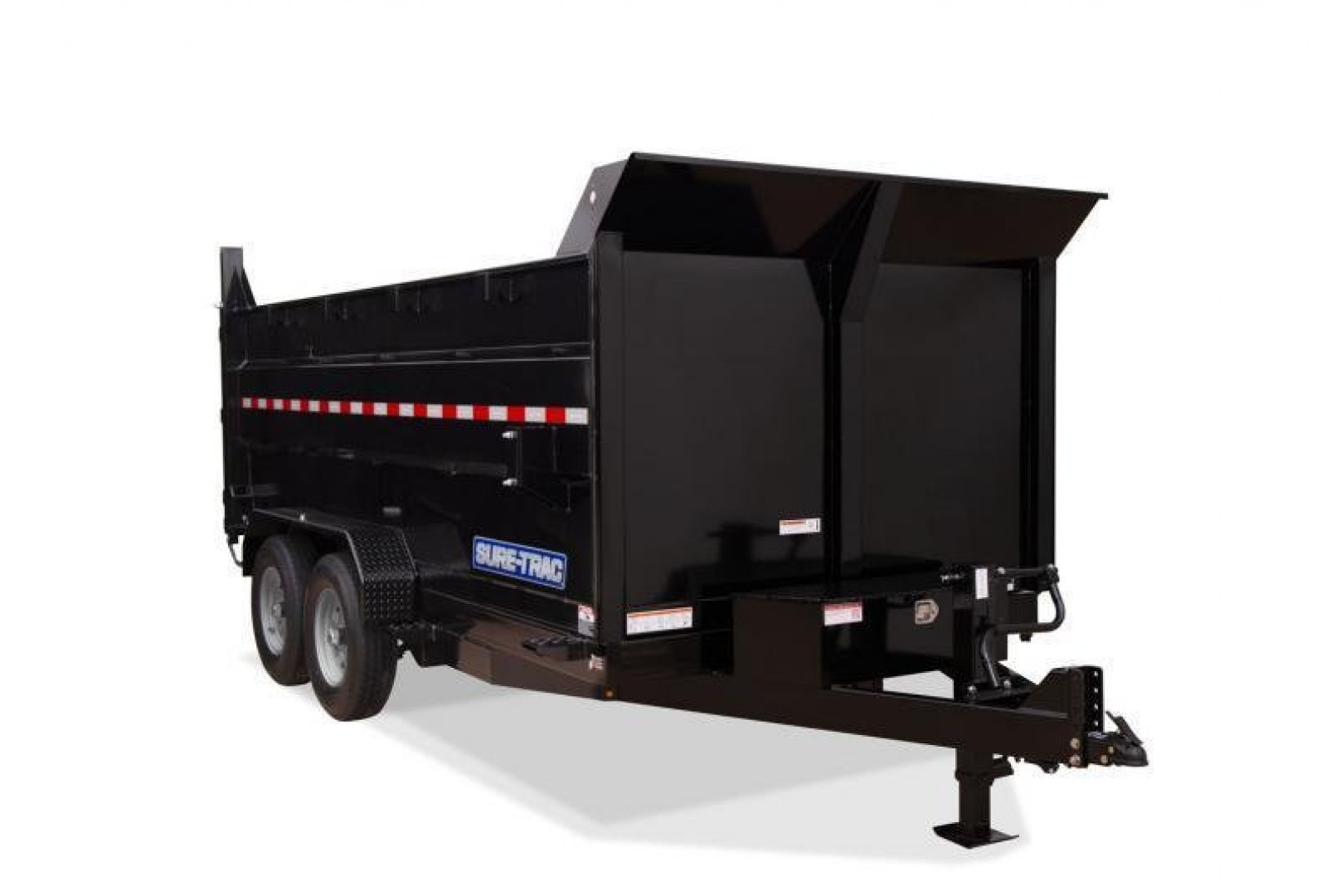 New 7 x 14 Sure-Trac HD Telescopic 4ft High Sides Dump Trailer 14k w/ Hydraulic Jack