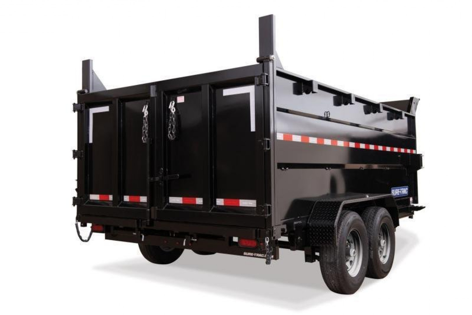 New 7 x 14 Sure-Trac HD Telescopic 4ft High Sides Dump Trailer 14k w/ Hydraulic Jack