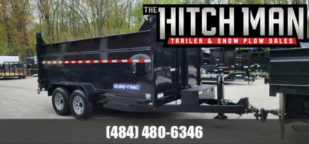 New 7 x 14 Sure-Trac HD Telescopic 4ft High Sides Dump Trailer 14k w/ Hydraulic Jack