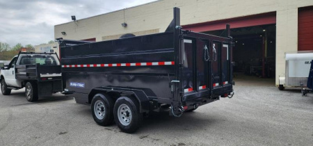 New 7 x 14 Sure-Trac HD Telescopic 4ft High Sides Dump Trailer 14k w/ Hydraulic Jack