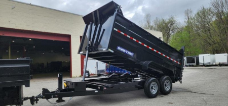 New 7 x 14 Sure-Trac HD Telescopic 4ft High Sides Dump Trailer 14k w/ Hydraulic Jack