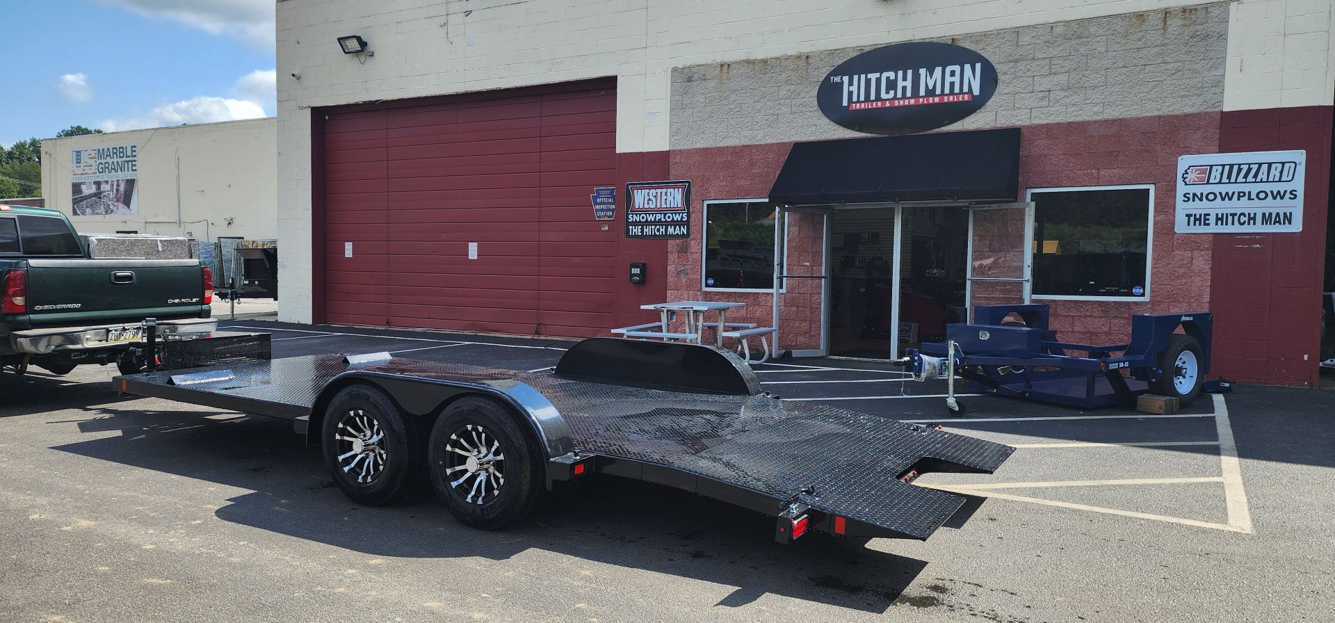 New 7 x 20 BWISE Hydraulic Tilt Bed Car Hauler Car / Racing Trailer 10k ***WINCH PACKAGE