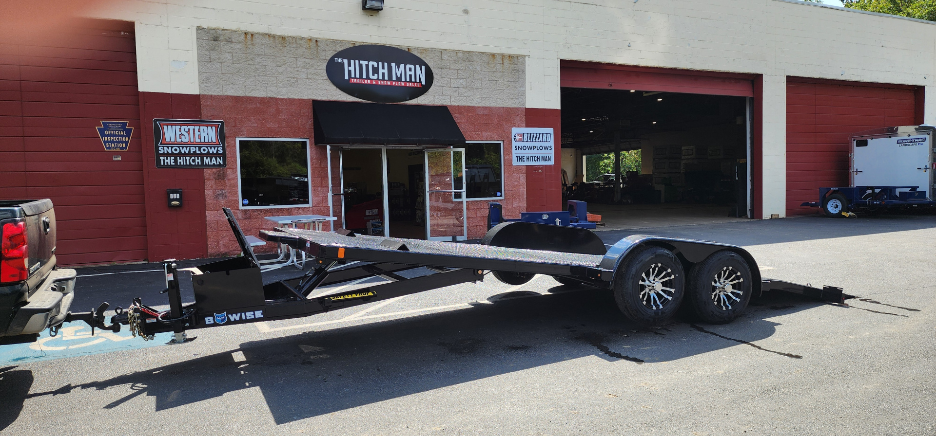 New 7 x 20 BWISE Hydraulic Tilt Bed Car Hauler Car / Racing Trailer 10k ***WINCH PACKAGE