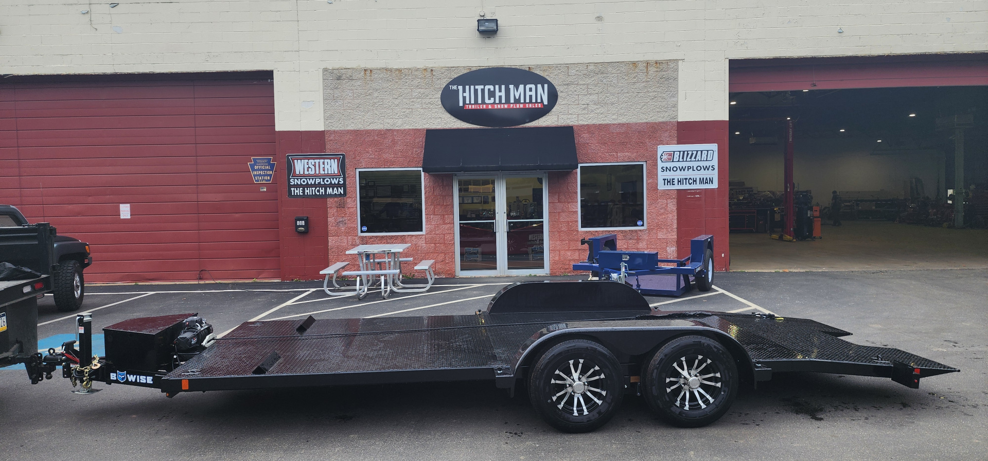 New 7 x 20 BWISE Hydraulic Tilt Bed Car Hauler Car / Racing Trailer 10k ***WINCH PACKAGE