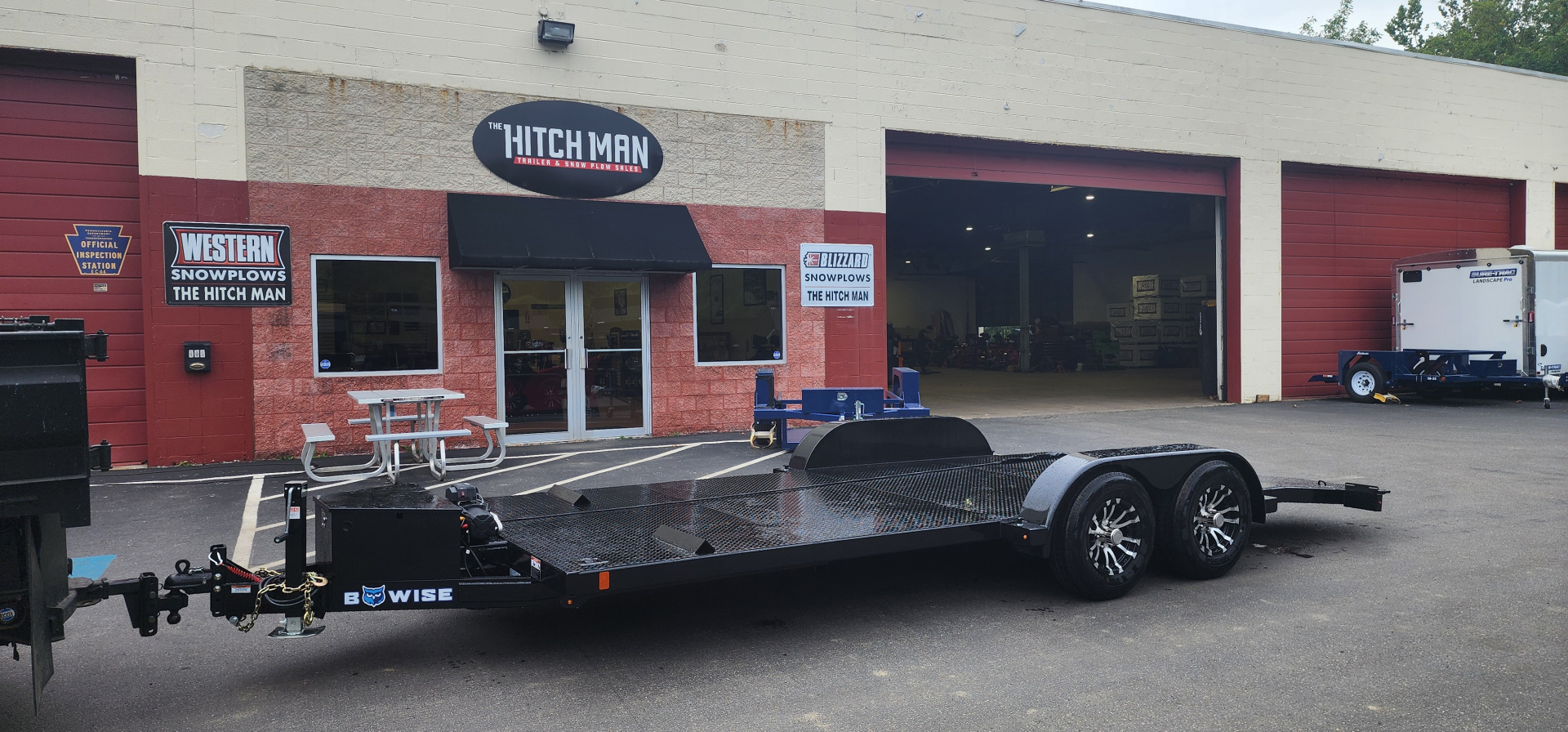 New 7 x 20 BWISE Hydraulic Tilt Bed Car Hauler Car / Racing Trailer 10k ***WINCH PACKAGE