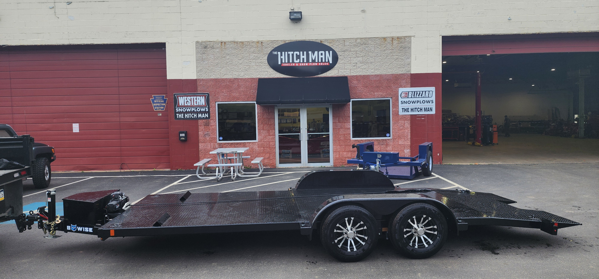 New 7 x 20 BWISE Hydraulic Tilt Equipment /Car Hauler Trailer 10k ***WINCH PACKAGE