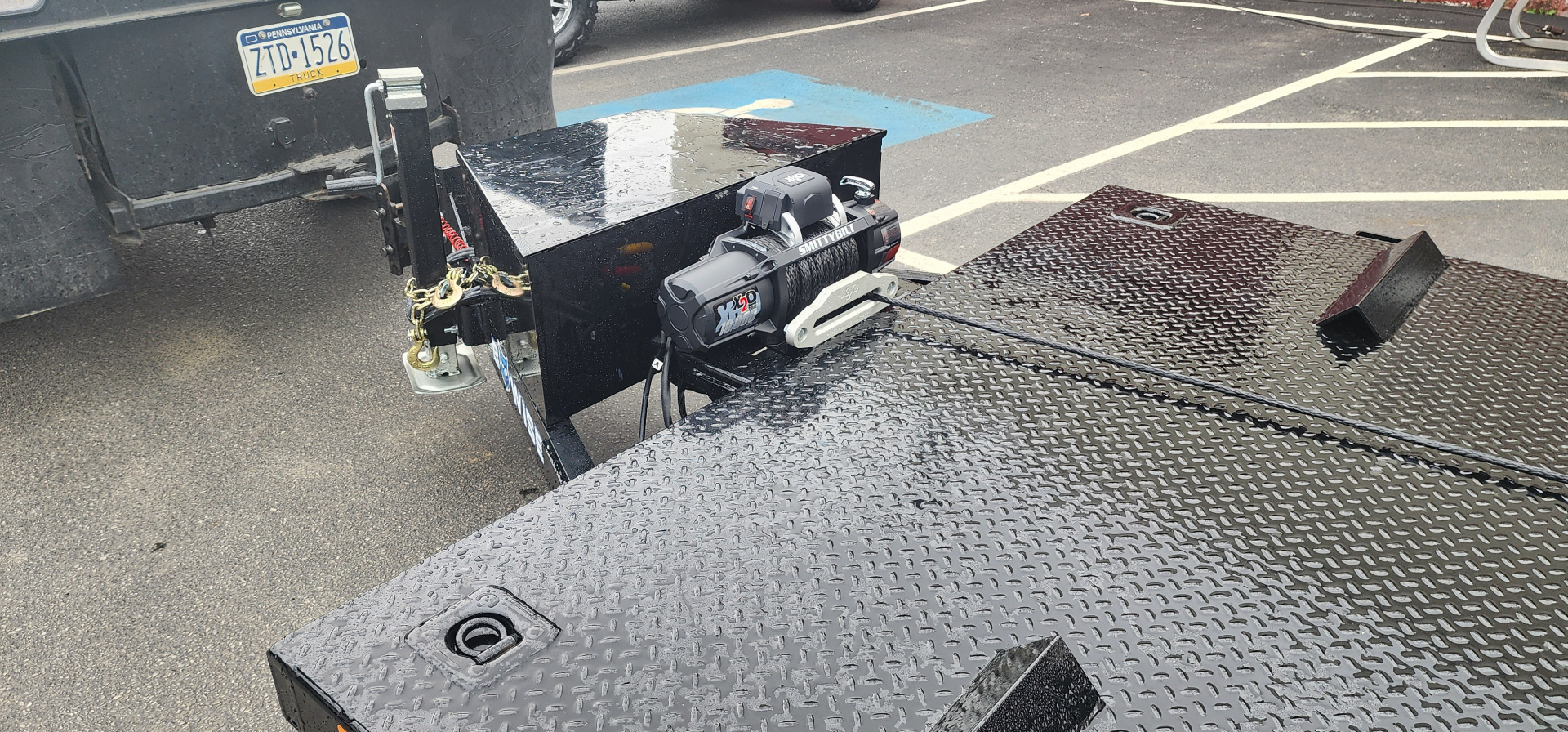 New 7 x 20 BWISE Hydraulic Tilt Equipment /Car Hauler Trailer 10k ***WINCH PACKAGE