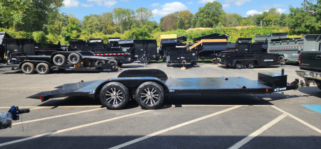 New 7 x 20 BWISE Hydraulic Tilt Equipment /Car Hauler Trailer 10k ***WINCH PACKAGE