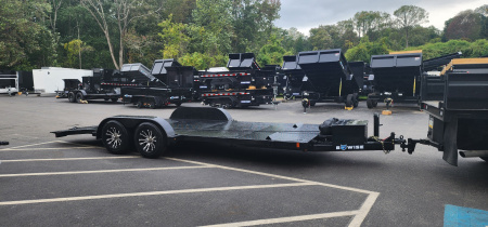 New 7 x 20 BWISE Hydraulic Tilt Equipment /Car Hauler Trailer 10k ***WINCH PACKAGE