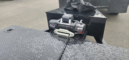 New 7 x 20 BWISE Hydraulic Tilt Equipment /Car Hauler Trailer 10k ***WINCH PACKAGE