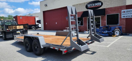 New 7 x 18 EH14 BWISE Implement Equipment Trailer 14k **Hammertone Gray