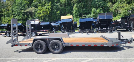 New 7 x 18 EH14 BWISE Implement Equipment Trailer 14k **Hammertone Gray