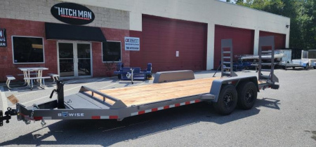 New 7 x 18 EH14 BWISE Implement Equipment Trailer 14k **Hammertone Gray