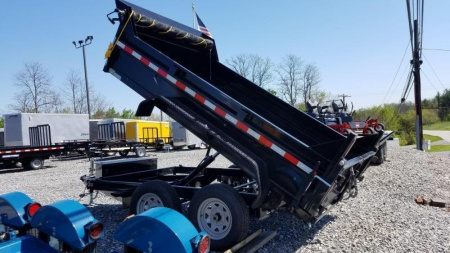 New 6 x 10 Sure Trac Low Profile Single Ram Dump, 7K GVWR  ***Ramps Underneath, Dual Acting Tailgate, Power Up/Down Hyd.